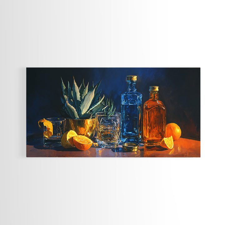 Tequila Agave Plant Study Framed Canvas Print, Bar Art, Luxury Decor, Bar Decor, Fine Art, Canvas Wall Art, Kitchen Decor, BAR-2x1-8