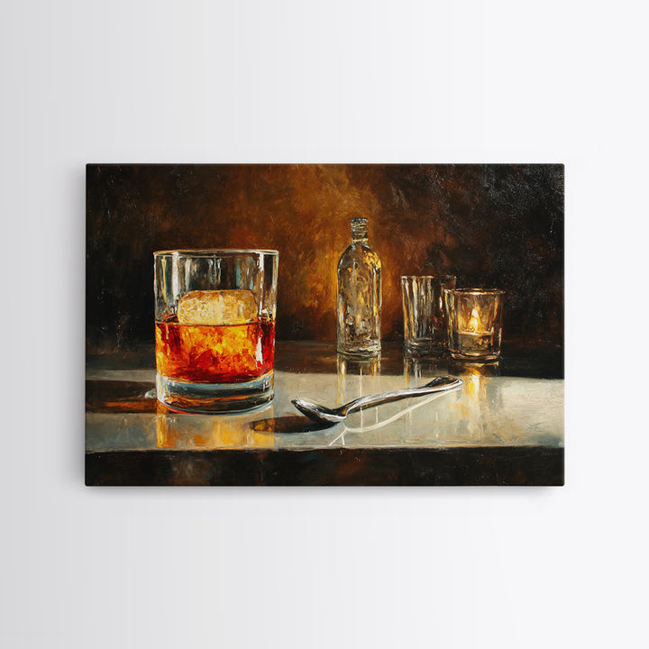Orange Bitters and Bar Spoon Still Life Canvas Print, Bar Art, Bar Signs, Bar Decor, Fine Art, Modern Decor, BAR-3x2-1