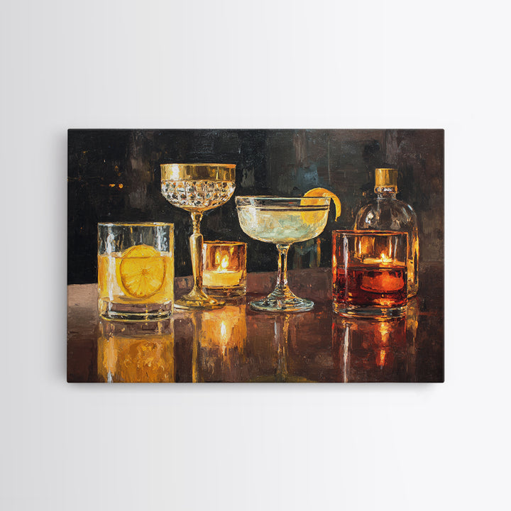 Champagne Coupe Tower Framed Canvas Print, Bar Art, Bar, Bar Decor, Fine Art, Living Room Art, Coffee Bar, Cocktail Wall Art, BAR-3x2-14