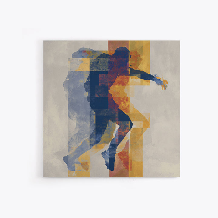 Large Monochrome Sports Action Figure Silhouette Framed Canvas Print, Basement Art, Bar Decor, Living Room Decor, Retreat, BAS-1x1-16