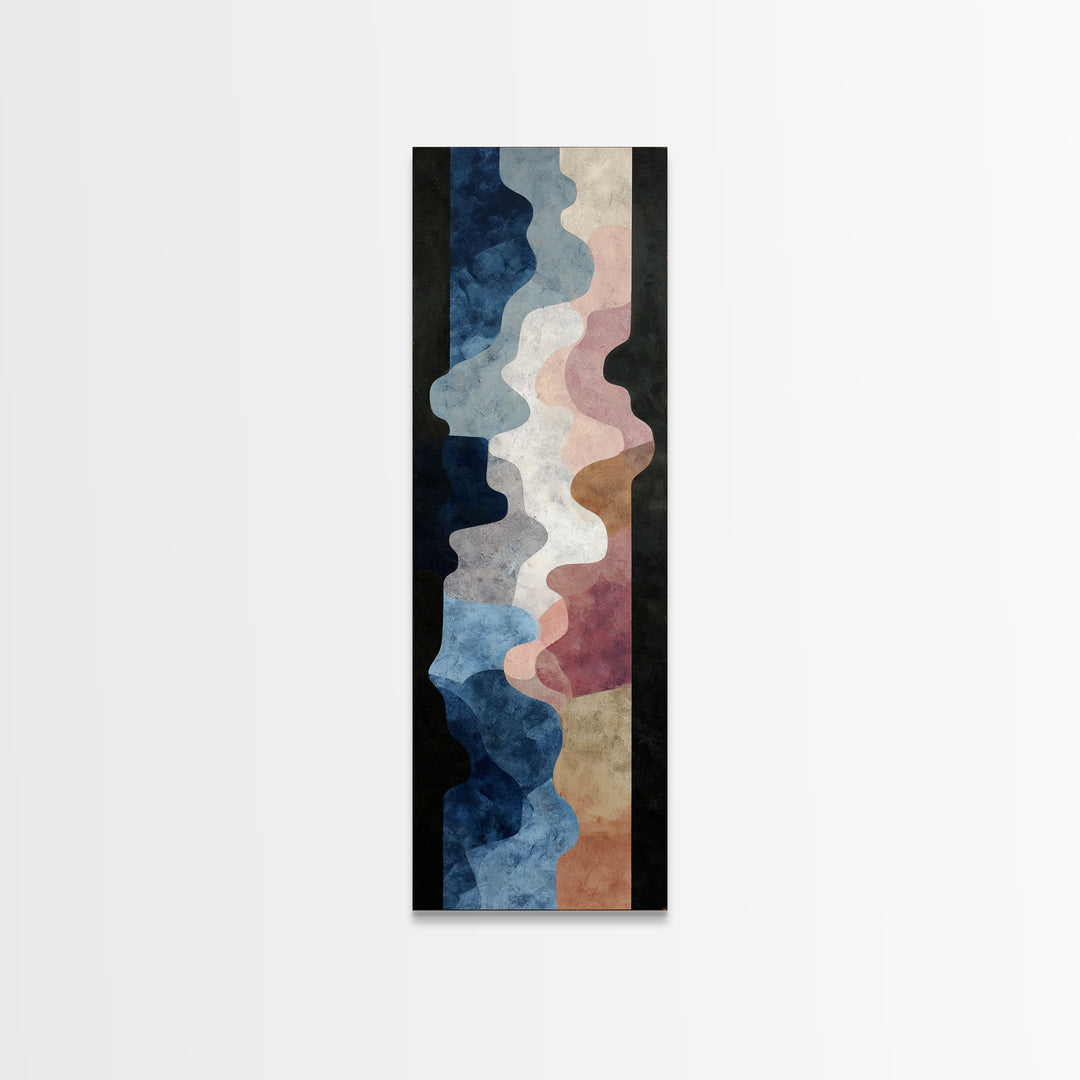 Abstract Soundwave Art Framed Canvas Print, Basement Art, Statement Artwork, Living Room Decor, Abstract Art, Retreat, BAS-1x3-8