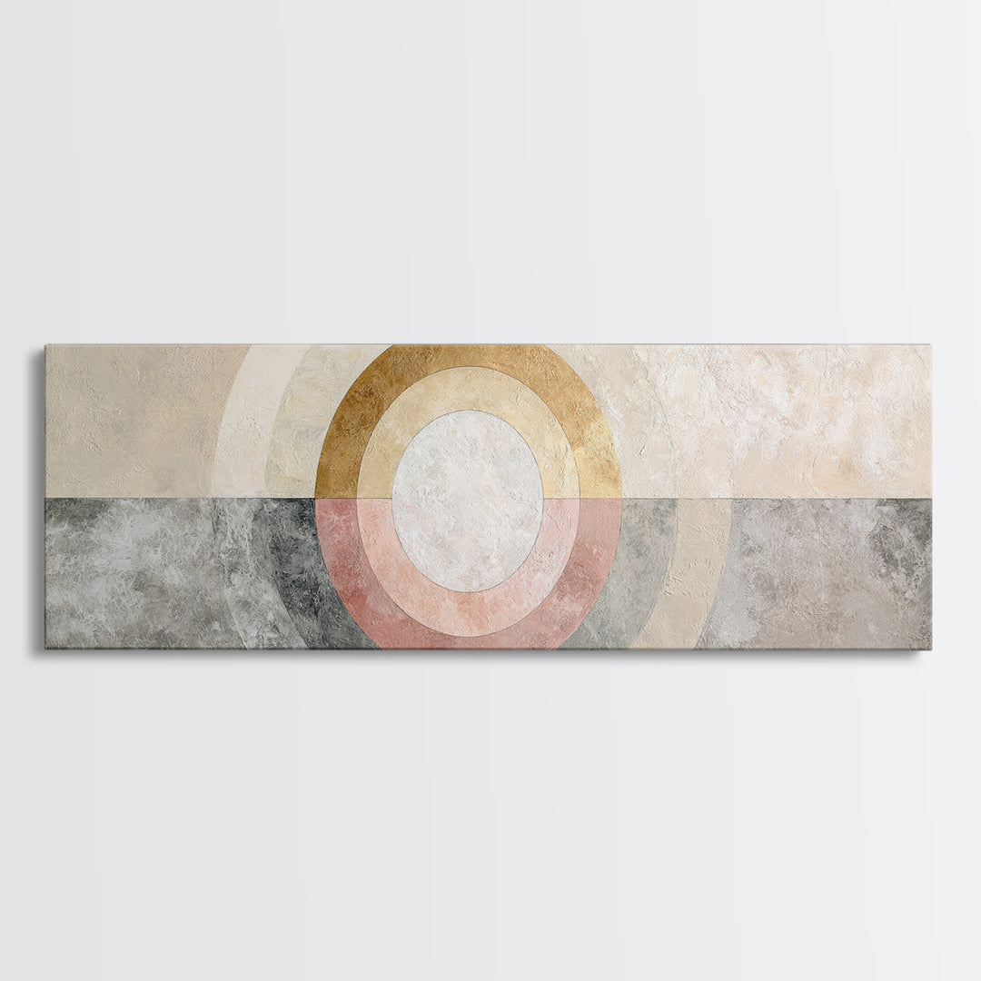 Dartboard Circular Color Composition Canvas Print, Basement Art, Digital Wall Art, Living Room Decor, Abstract Art, Retreat, BAS-3x1-34