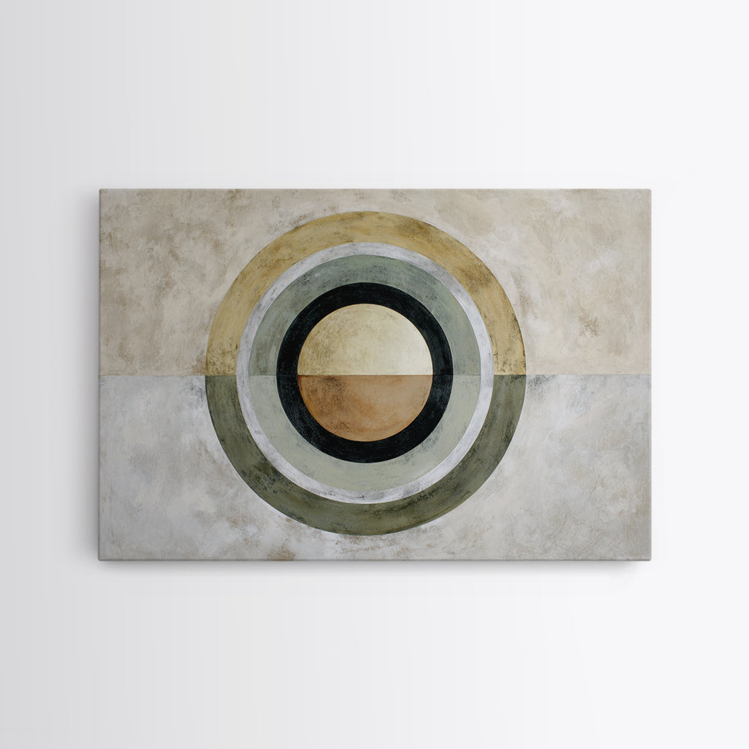 Dartboard Circular Color Composition Framed Canvas Print, Basement Art, Custom Wall Art, Living Room Decor, Fine Art, Retreat, BAS-3x2-70