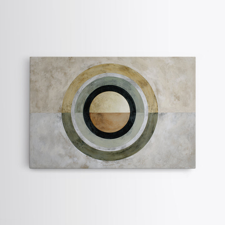 Dartboard Circular Color Composition Framed Canvas Print, Basement Art, Custom Wall Art, Living Room Decor, Fine Art, Retreat, BAS-3x2-70