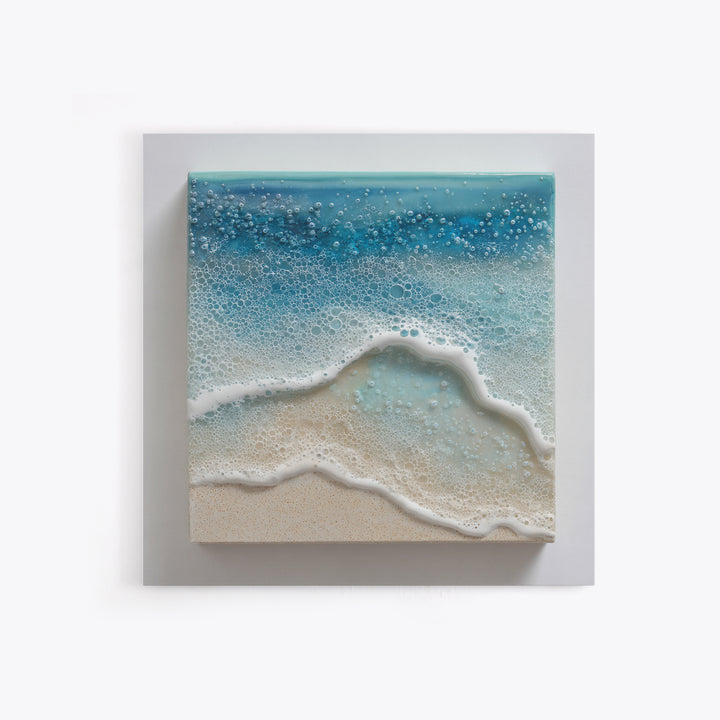 Calming Blue Ocean Wave Study Framed Canvas Print, Bathroom Art, Retro Wall Art, Bathroom Decor, Fine Art, Spa, Modern Decor, BAT-1x1-1