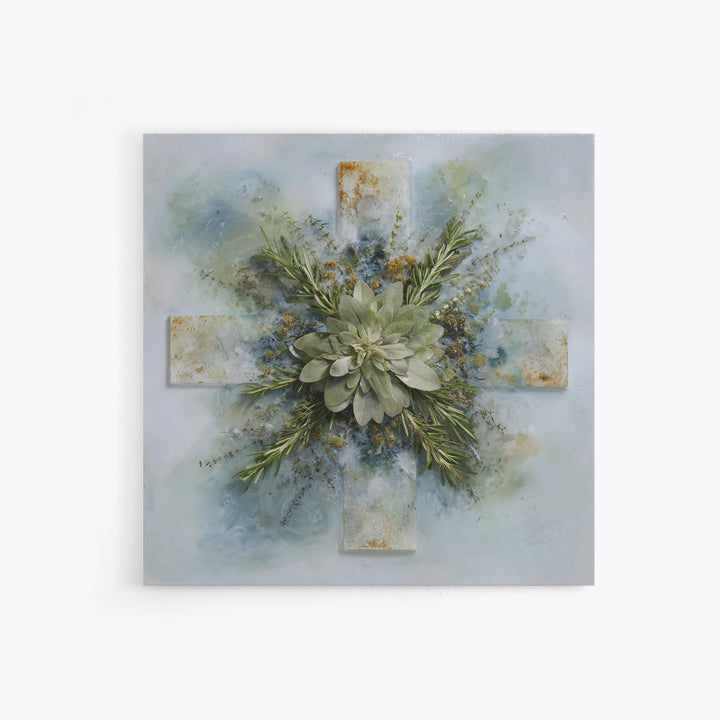 Botanical Bath Herb Arrangement Canvas Print, Bathroom Art, Modern Wall Art, Bathroom Decor, Fine Art, Spa, Wall Decor, BAT-1x1-17