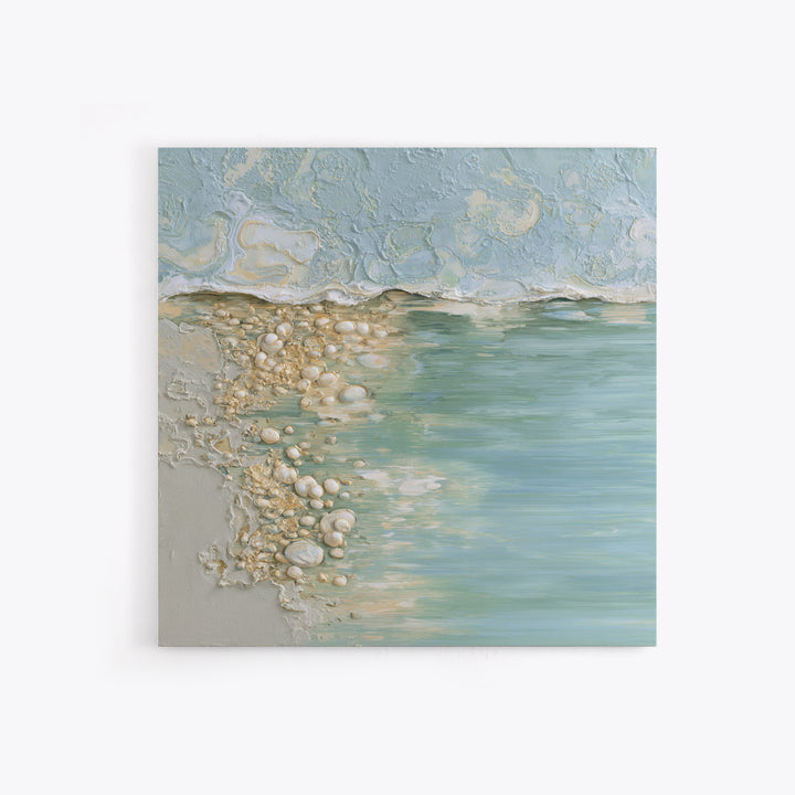 Oyster Shell Study Canvas Print, Bathroom Art, Canvas Wall Art, Bathroom Decor, Oil Painting, Spa, Bathroom Wallpaper, BAT-1x1-22