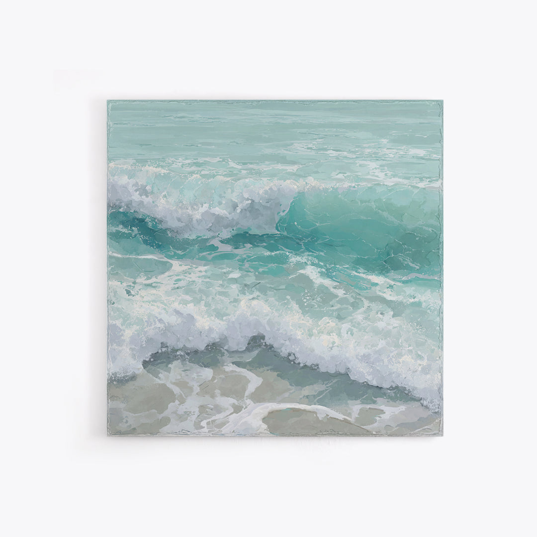 Calming Blue Ocean Wave Study Canvas Print, Bathroom Art, Funny Bathroom Art, Bathroom Decor, Fine Art, Spa, Art Print, BAT-1x1-25