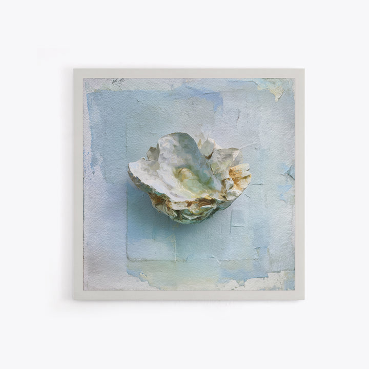 Oyster Shell Study Framed Canvas Print, Bathroom Art, Modern Wall Art, Bathroom Decor, Fine Art, Spa, Wall Decor, Neutral Decor, BAT-1x1-46