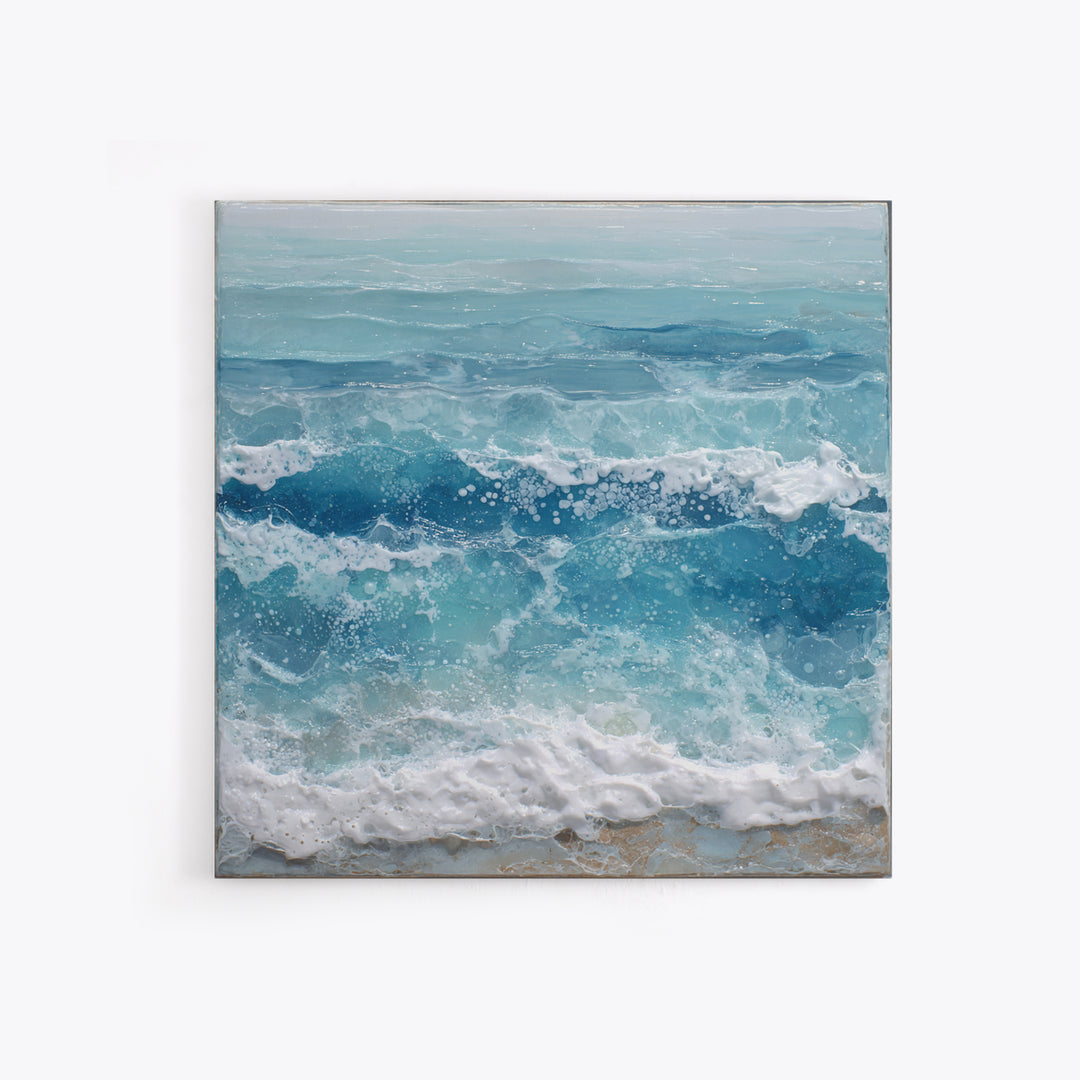 Calming Blue Ocean Wave Study Canvas Print, Bathroom Art, Funny Bathroom Art, Bathroom Decor, Fine Art, Spa, Art Print, BAT-1x1-49