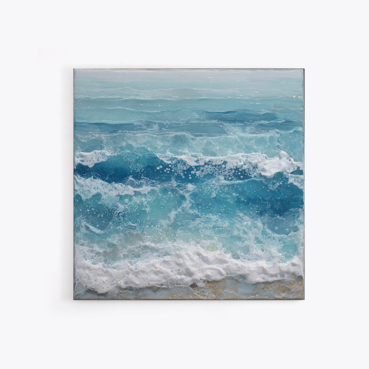 Calming Blue Ocean Wave Study Canvas Print, Bathroom Art, Funny Bathroom Art, Bathroom Decor, Fine Art, Spa, Art Print, BAT-1x1-49