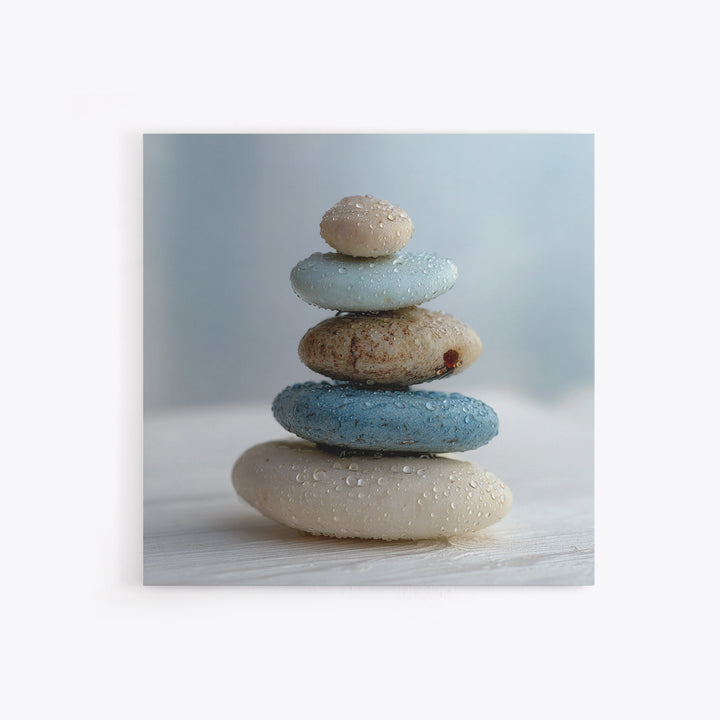 Monochrome Pebble Stack Framed Canvas Print, Bathroom Art, Bathroom Art Decor, Bathroom Decor, Oil Painting, Spa, Boho Decor, BAT-1x1-61