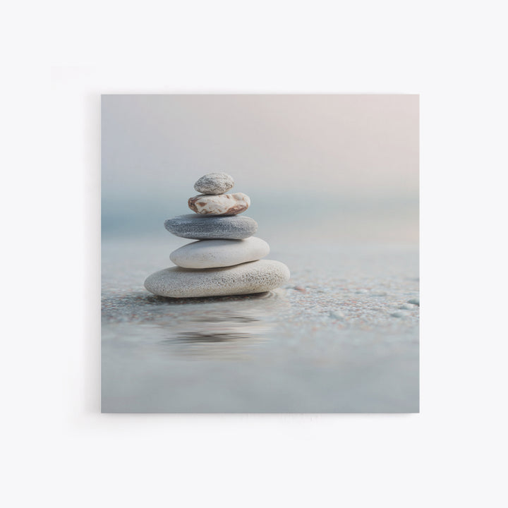 Monochrome Pebble Stack Canvas Print, Bathroom Art, Bathroom Print, Bathroom Decor, Fine Art, Spa, Minimalist Decor, BAT-1x1-85