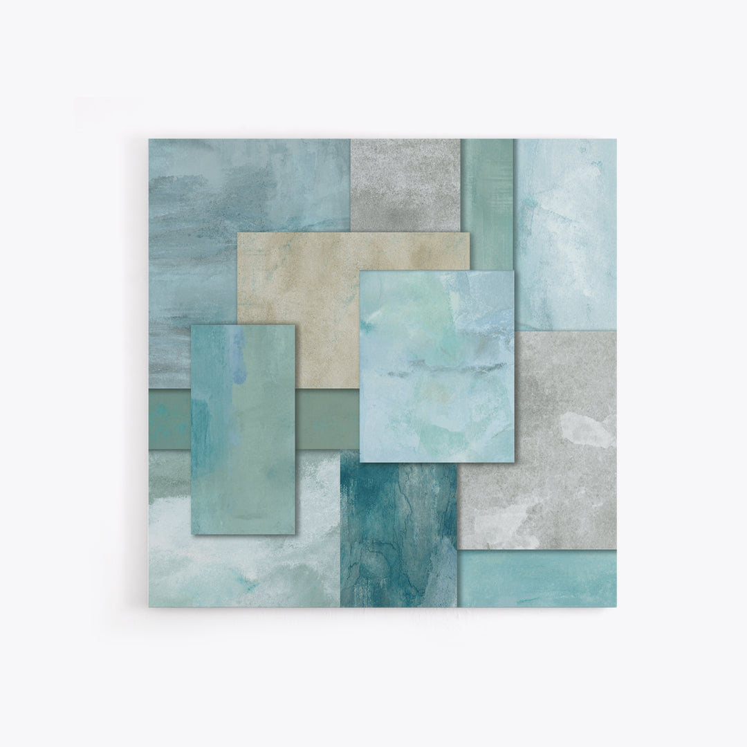 Clean Geometric Forms Framed Canvas Print, Bathroom Art, Wall Decor, Bathroom Decor, Abstract Art, Spa, Contemporary Art, BAT-1x1-93