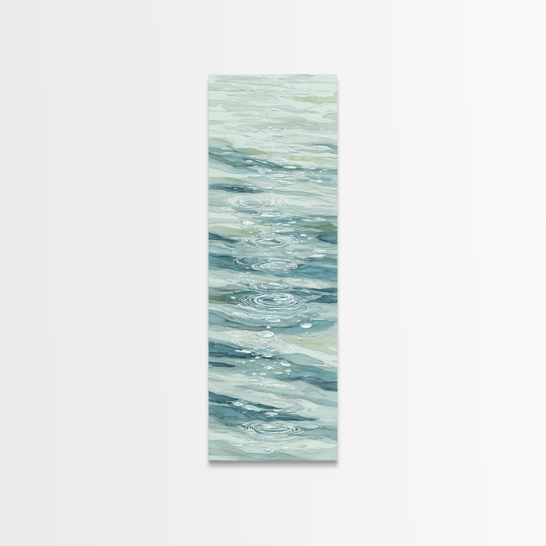 Abstract Water Ripples Canvas Print, Bathroom Art, Framed Wall Art, Bathroom Decor, Abstract Art, Spa, Bathroom Art Decor, BAT-1x3-41
