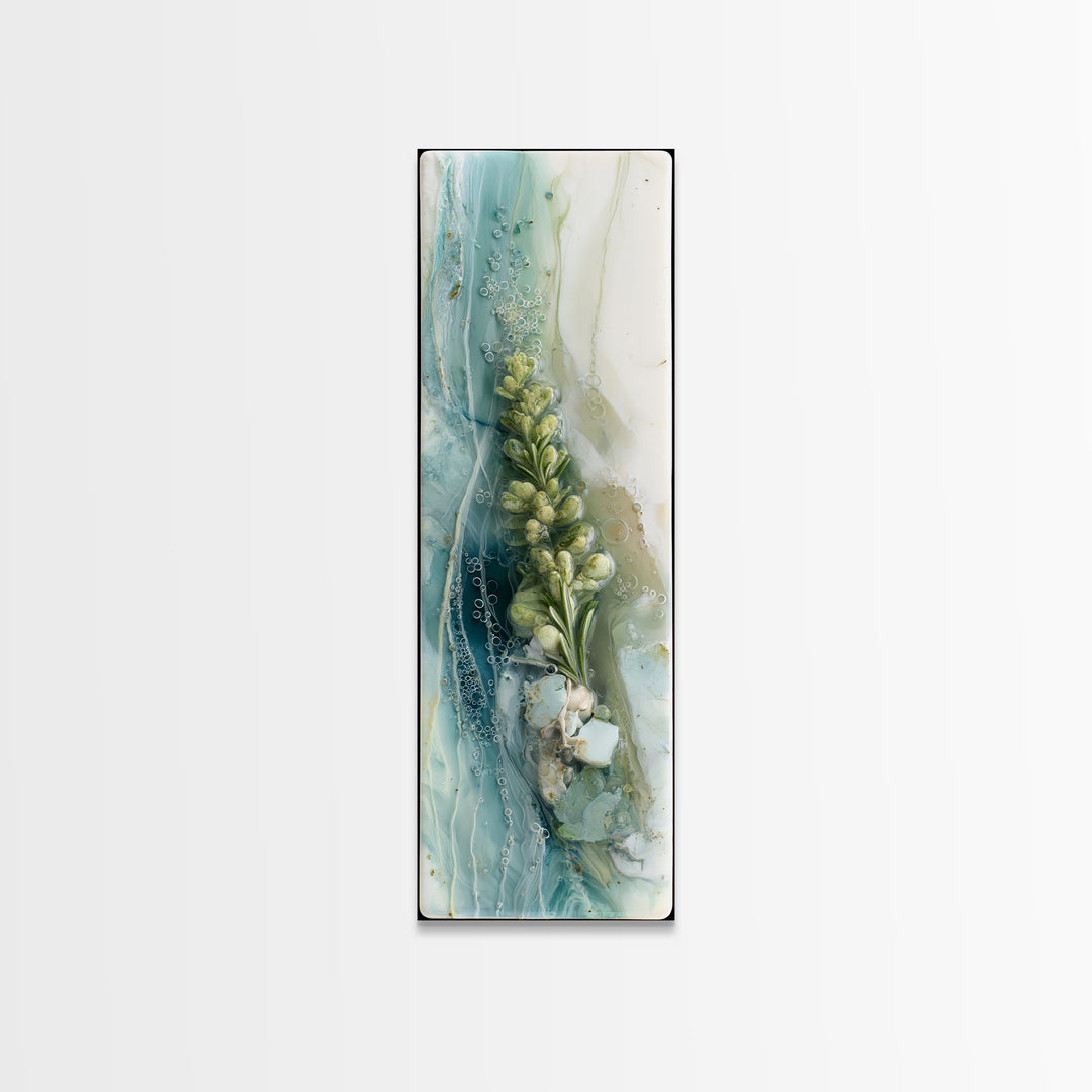 Botanical Bath Herb Arrangement Framed Canvas Print, Bathroom Art, Bathroom Wallpaper, Bathroom Decor, Fine Art, Spa, BAT-1x3-53