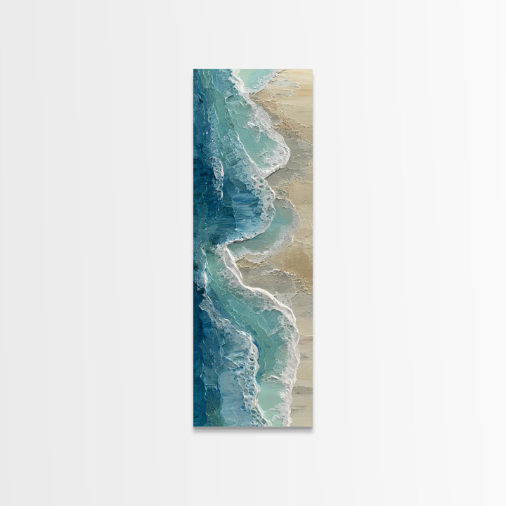 Calming Blue Ocean Wave Study Framed Canvas Print, Bathroom Art, Modern Decor, Bathroom Decor, Fine Art, Spa, Home Decor, BAT-1x3-61