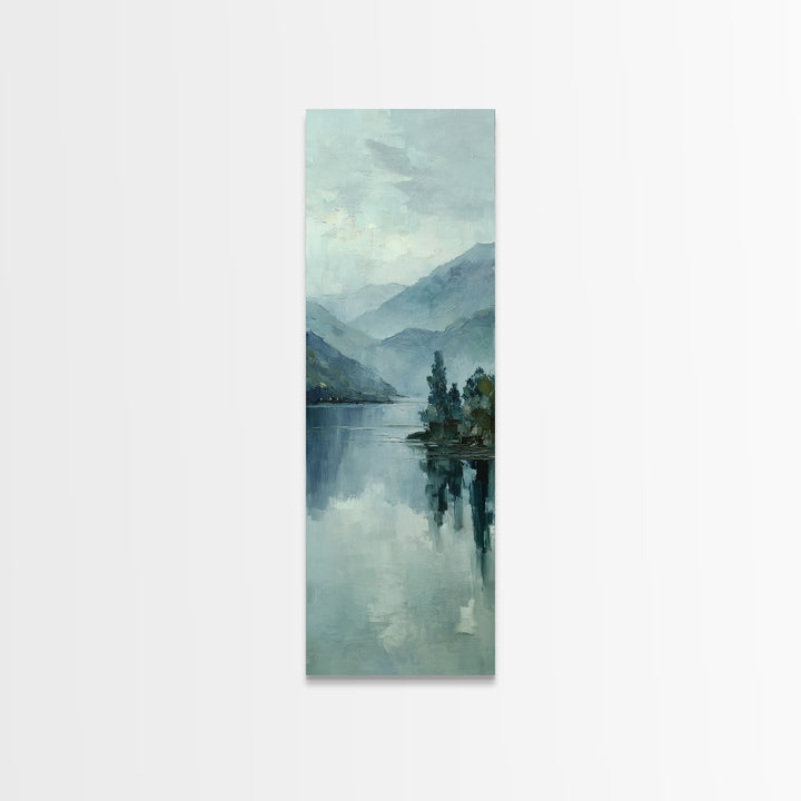 Misty Lake Scene Framed Canvas Print, Bathroom Art, Bathroom Print, Bathroom Decor, Fine Art, Spa, Minimalist Decor, BAT-1x3-69