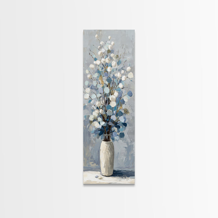Lavender Sprigs in a Ceramic Vase Framed Canvas Print, Bathroom Art, Bathroom Wall Art, Bathroom Decor, Abstract Art, Spa, BAT-1x3-96