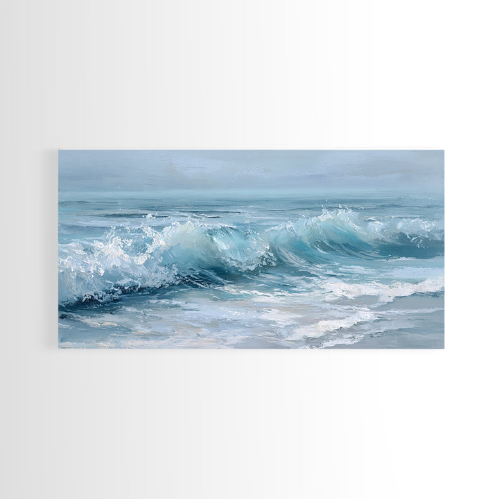 Calming Blue Ocean Wave Study Canvas Print, Bathroom Art, Luxury Decor, Bathroom Decor, Fine Art, Spa, Digital Wall Art, BAT-2x1-21