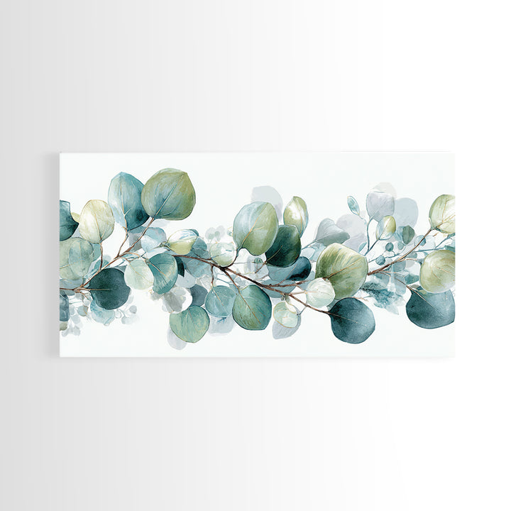 Spa Eucalyptus Branch Canvas Print, Bathroom Art, Wall Decor, Bathroom Decor, Fine Art, Spa, Contemporary Art, Wall Art, BAT-2x1-22