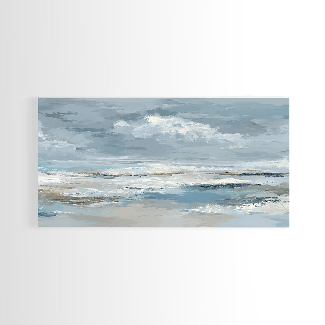 Soft Cloud and Rain Composition Canvas Print, Bathroom Art, Home Decor, Bathroom Decor, Oil Painting, Spa, Canvas Wall Art, BAT-2x1-39