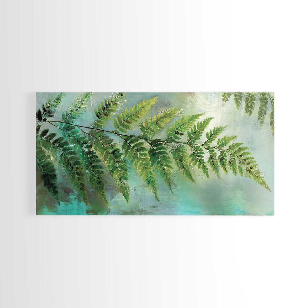 Green Fern Frond Closeup Canvas Print, Bathroom Art, Art Print, Bathroom Decor, Spa, Custom Pet Portrait, Bathroom Wall Art, BAT-2x1-54