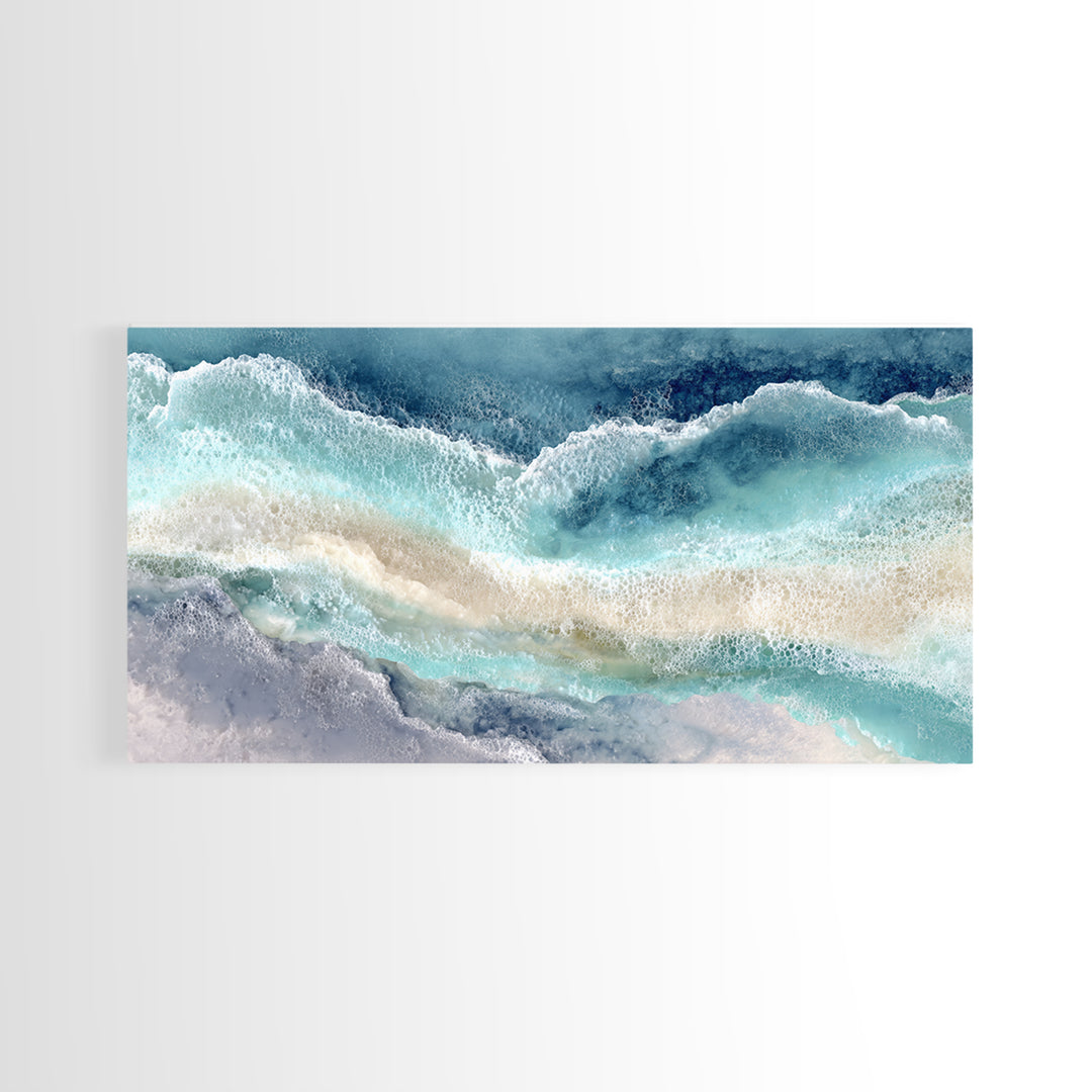 Calming Blue Ocean Wave Study Canvas Print, Bathroom Art, Printable Wall Art, Bathroom Decor, Spa, Bathroom Wall Decor, BAT-2x1-69