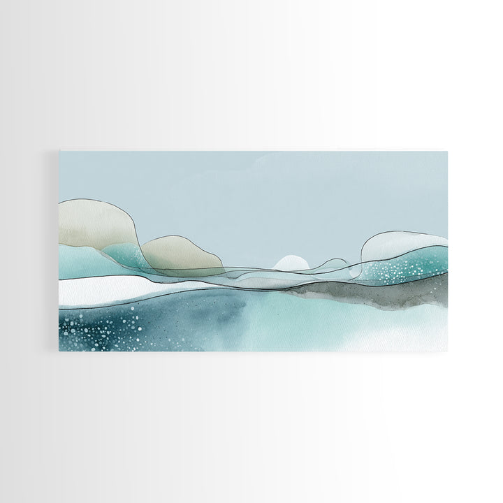 Soft Figure Line Drawing Framed Canvas Print, Bathroom Art, Neutral Decor, Bathroom Decor, Oil Painting, Spa, Wall Art, BAT-2x1-75