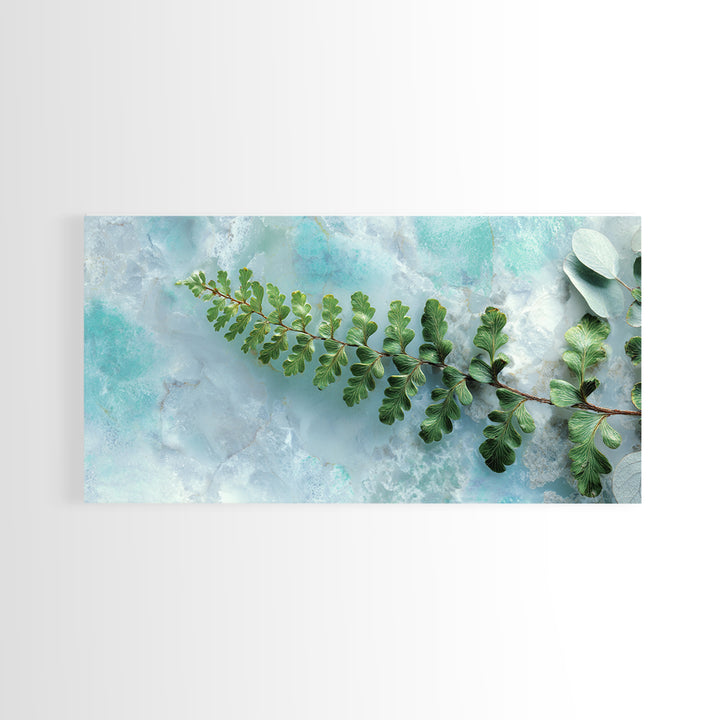 Green Fern Frond Closeup Canvas Print, Bathroom Art, Art Print, Bathroom Decor, Spa, Custom Pet Portrait, Bathroom Wall Art, BAT-2x1-78