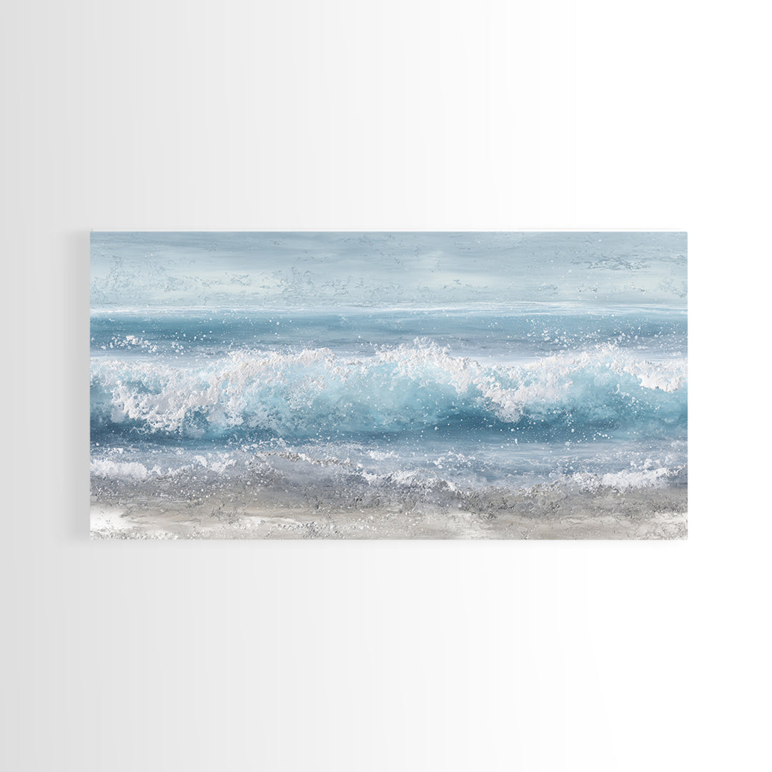 Calming Blue Ocean Wave Study Canvas Print, Bathroom Art, Printable Wall Art, Bathroom Decor, Spa, Bathroom Wall Decor, BAT-2x1-93