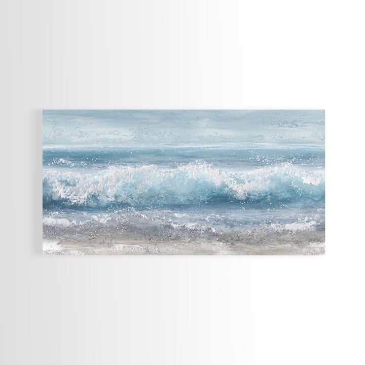 Calming Blue Ocean Wave Study Canvas Print, Bathroom Art, Printable Wall Art, Bathroom Decor, Spa, Bathroom Wall Decor, BAT-2x1-93