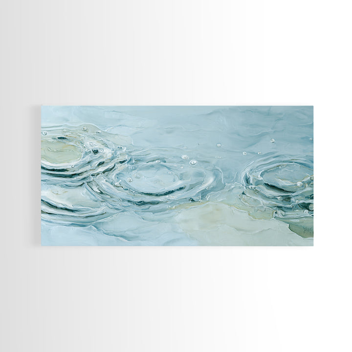 Abstract Water Ripples Framed Canvas Print, Bathroom Art, Digital Wall Art, Bathroom Decor, Abstract Art, Spa, Unique Wall Art, BAT-2x1-97