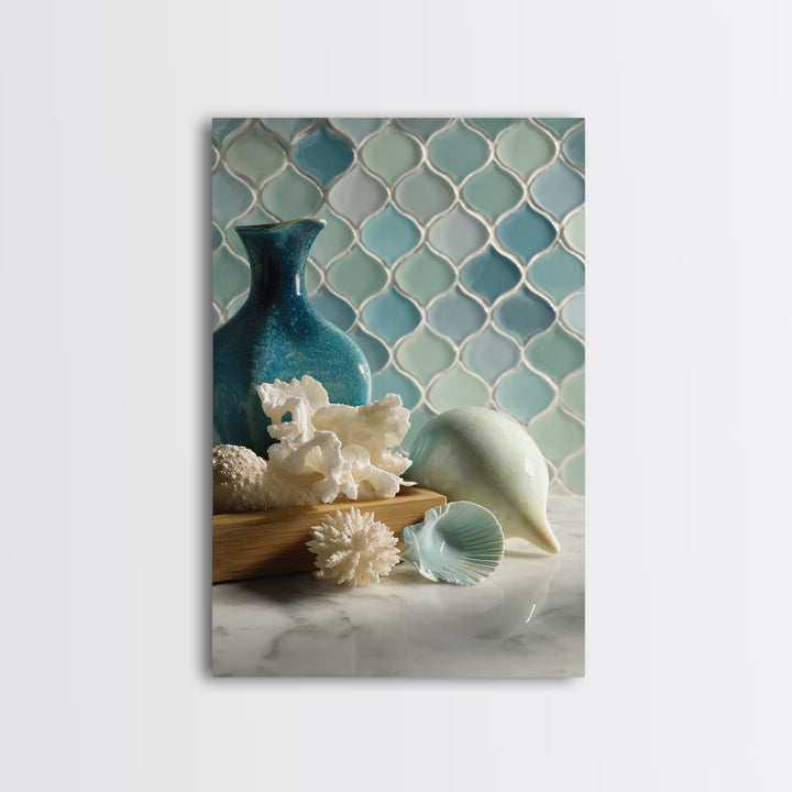 Clean Geometric Forms Canvas Print, Bathroom Art, Luxury Decor, Bathroom Decor, Abstract Art, Spa, Digital Wall Art, BAT-2x3-29