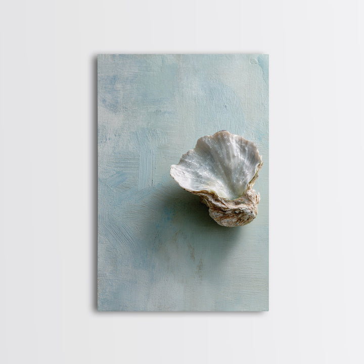 Oyster Shell Study Framed Canvas Print, Bathroom Art, Wall Decor, Bathroom Decor, Fine Art, Spa, Contemporary Art, Wall Art, BAT-2x3-30
