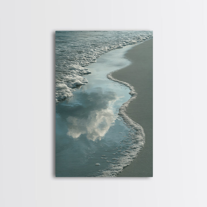 Soft Cloud and Rain Composition Framed Canvas Print, Bathroom Art, Trendy Wall Art, Bathroom Decor, Oil Painting, Spa, BAT-2x3-51