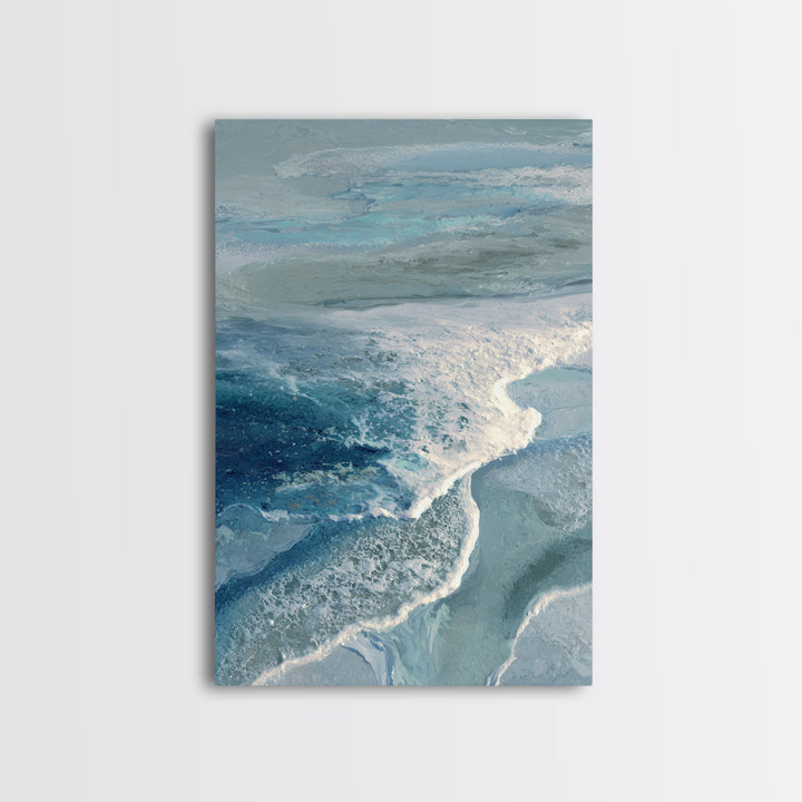 Calming Blue Ocean Wave Study Canvas Print, Bathroom Art, Digital Wall Art, Bathroom Decor, Fine Art, Spa, Unique Wall Art, BAT-2x3-57