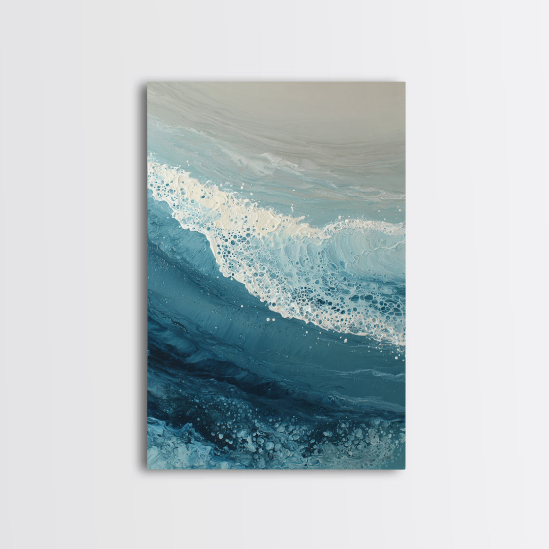 Calming Blue Ocean Wave Study Canvas Print, Bathroom Art, Digital Wall Art, Bathroom Decor, Fine Art, Spa, Unique Wall Art, BAT-2x3-81