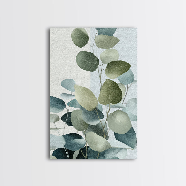 Spa Eucalyptus Branch Canvas Print, Bathroom Art, Contemporary Art, Bathroom Decor, Spa, Framed Wall Art, Dog Portrait, BAT-2x3-82