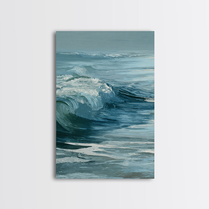 Calming Blue Ocean Wave Study Canvas Print, Bathroom Art, Art Print, Bathroom Decor, Fine Art, Spa, Custom Pet Portrait, BAT-2x3-9