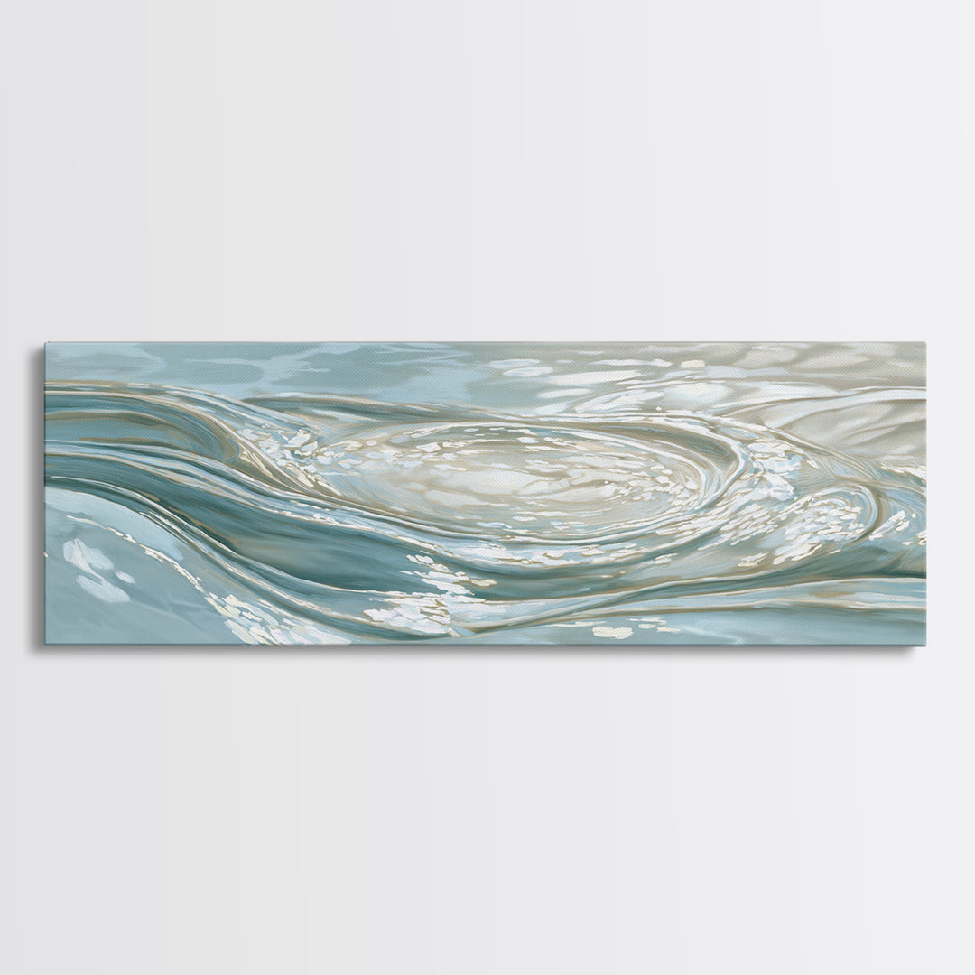 Abstract Water Ripples Canvas Print, Bathroom Art, Framed Wall Art, Bathroom Decor, Abstract Art, Spa, Bathroom Art Decor, BAT-3x1-21