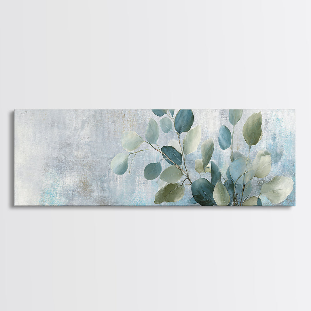 Sunlit Window Plant Shadow on Plaster Canvas Print, Bathroom Art, Poster, Bathroom Decor, Abstract Art, Spa, Digital Print, BAT-3x1-34