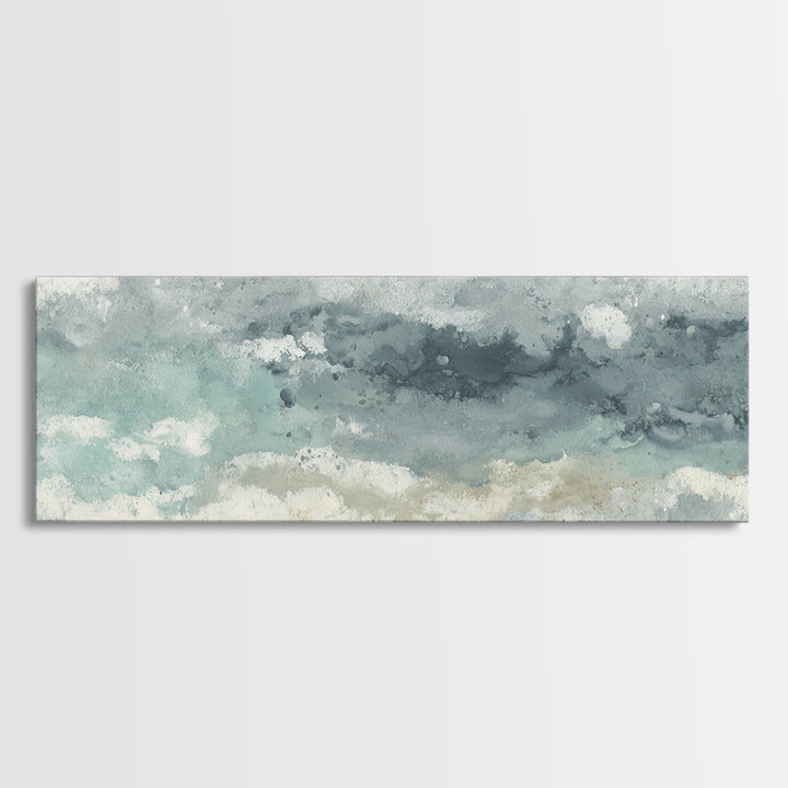 Soft Cloud and Rain Composition Canvas Print, Bathroom Art, Statement Artwork, Bathroom Decor, Fine Art, Spa, Digital Art, BAT-3x1-35