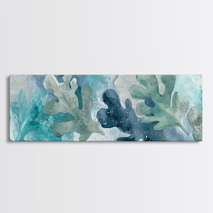Tropical Leaf Silhouette Canvas Print, Bathroom Art, Bathroom Wall Decor, Bathroom Decor, Fine Art, Spa, Bathroom Print, BAT-3x1-6