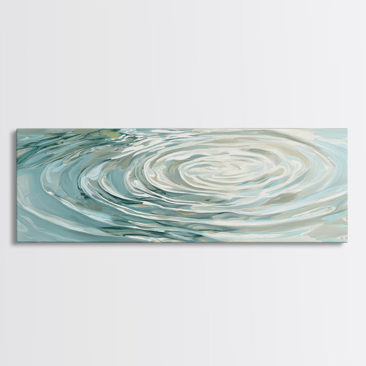 Abstract Water Ripples Framed Canvas Print, Bathroom Art, Bathroom Wall Decor, Bathroom Decor, Fine Art, Spa, Bathroom Print, BAT-3x1-69