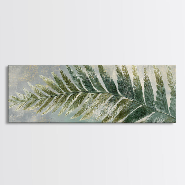 Green Fern Frond Closeup Canvas Print, Bathroom Art, Bathroom Wall Decor, Bathroom Decor, Fine Art, Spa, Bathroom Print, BAT-3x1-98