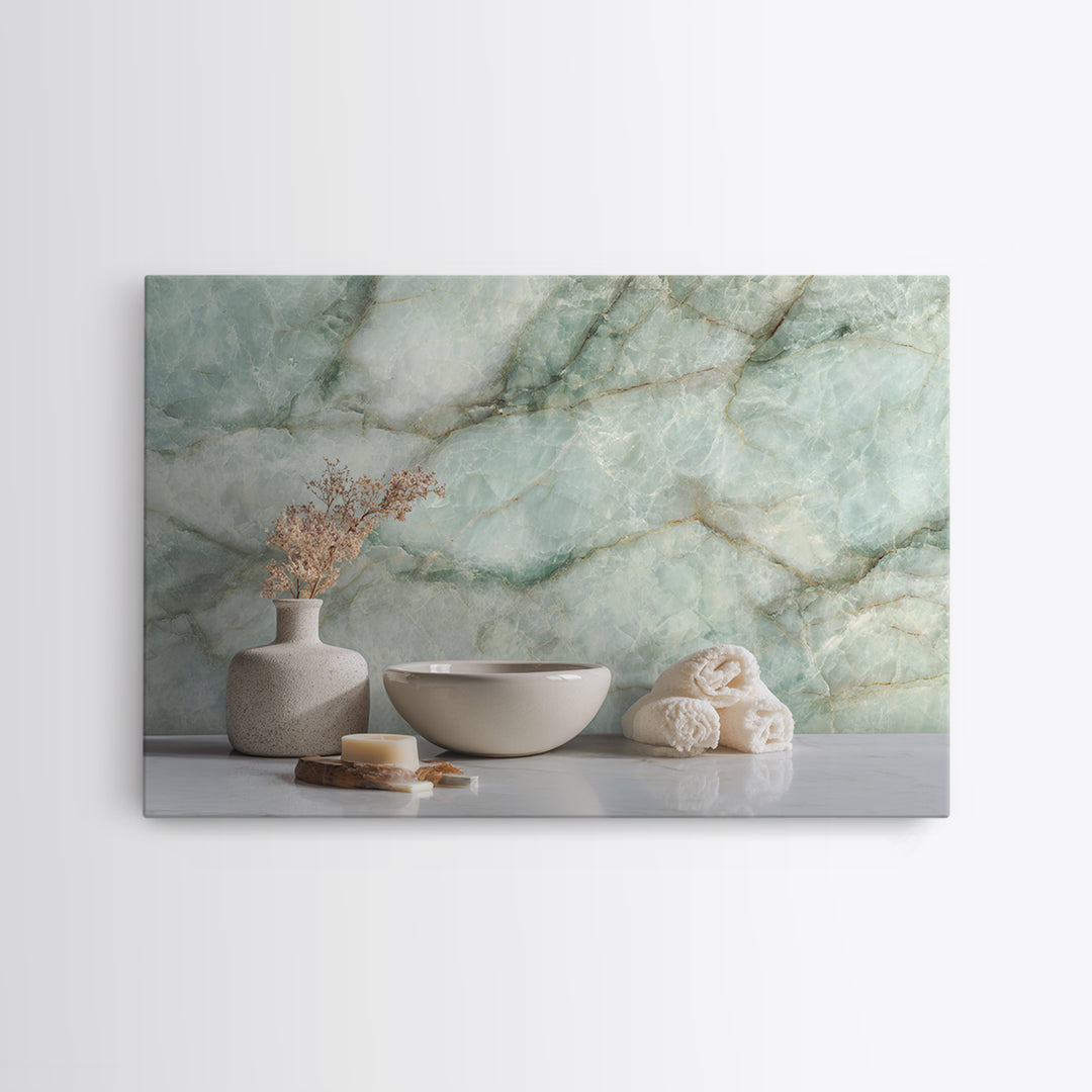 Abstract Marble Texture Framed Canvas Print, Bathroom Art, Bathroom Decor, Abstract Art, Spa, Bathroom Wall Decor, BAT-3x2-20