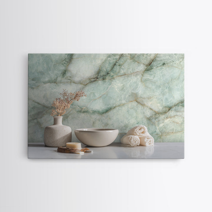 Abstract Marble Texture Framed Canvas Print, Bathroom Art, Bathroom Decor, Abstract Art, Spa, Bathroom Wall Decor, BAT-3x2-20