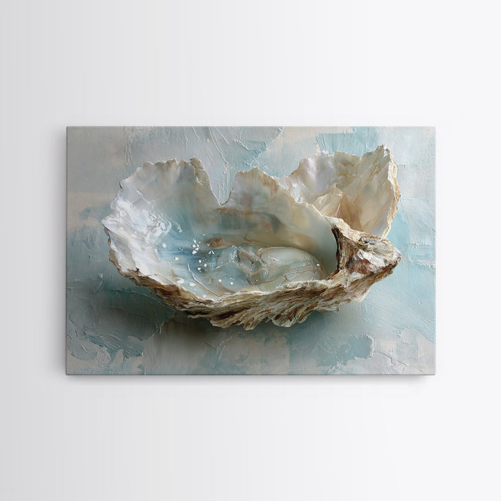 Oyster Shell Study Canvas Print, Bathroom Art, Printable, Bathroom Decor, Watercolor Art, Spa, Bathroom Prints, BAT-3x2-26