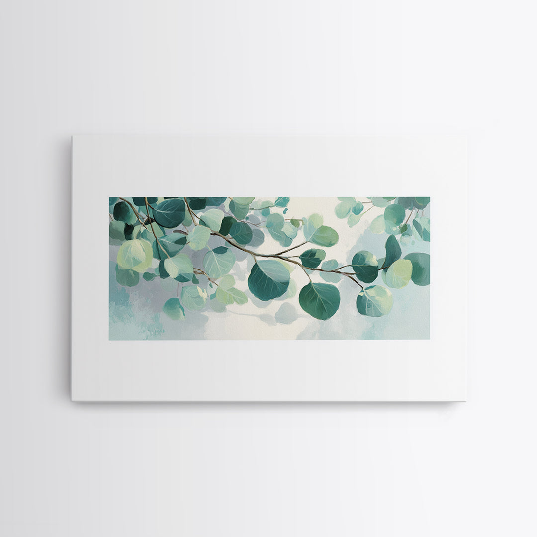 Spa Eucalyptus Branch Canvas Print, Bathroom Art, Wall Hanging, Bathroom Decor, Oil Painting, Spa, Modern Art, BAT-3x2-30